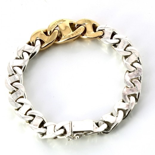 Bracelet Hermès en or et argent