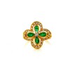 Bague Trèfle avec émeraudes et diamants en or jaune