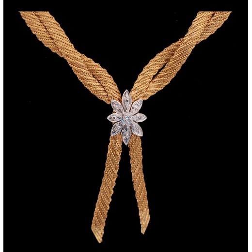 Collier 1950's Or et diamants