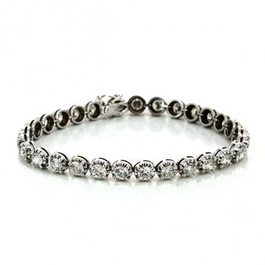 Bracelet or blanc et diamants