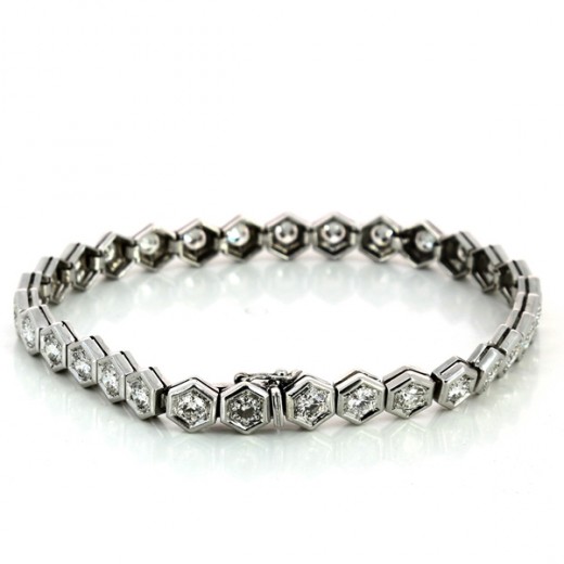 Bracelet or blanc et diamants