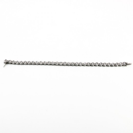 Bracelet or blanc et diamants