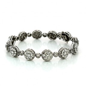 Bracelet en or blanc et diamants