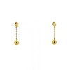 Boucles d'oreilles pendantes en or jaune avec perle d'or