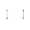 Boucles d'oreilles pendantes en or jaune avec perle d'or