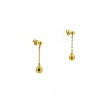 Boucles d'oreilles pendantes en or jaune avec perle d'or