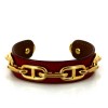 Bracelet Hermès en cuir de lézard et plaqué or