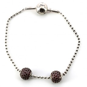Bracelet Pandora en argent motif perlé