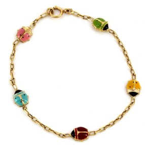 Bracelet avec coccinelles