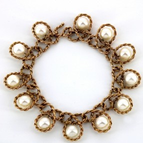 Bracelet perles en or jaune