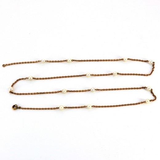 Collier perles en or