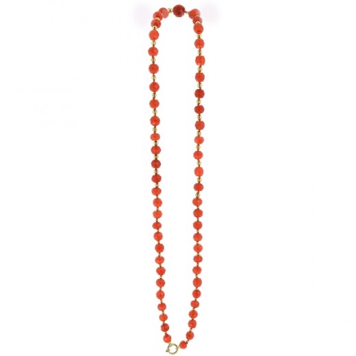 Collier perles corail