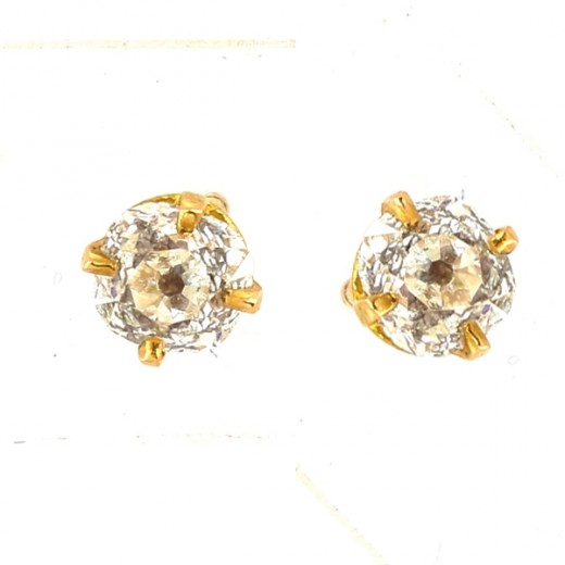 Boucles d'oreilles Clou en or jaune avec diamants 