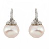 Boucles d'oreilles Dormeuses 1960' avec perles d'eau douce et diamants