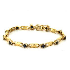 bracelet avec saphir en or jaune 18 k