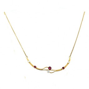 Collier rubis en or jaune 18 k