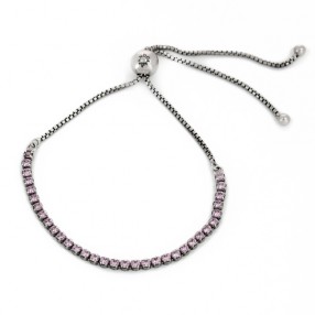 Bracelet Pandora cordon scintillant rose en argent