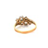 Bague ancienne en or jaune et platine avec diamants et roses de diamants