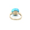 Bague en or blanc avec turquoise et diamants