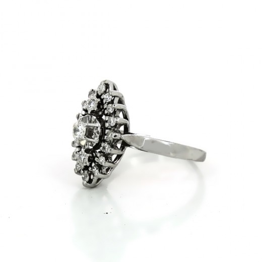 Bague Marquise en or blanc avec diamants