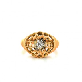 Bague en or jaune 18k avec diamant