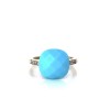 Bague en or blanc avec turquoise et diamants