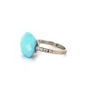 Bague en or blanc avec turquoise et diamants