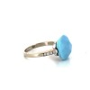 Bague en or blanc avec turquoise et diamants