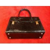 Sac Hermes "Drag" en croco noir