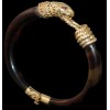 Bracelet tÃªte de tigre en or et Ã©caille de tortue