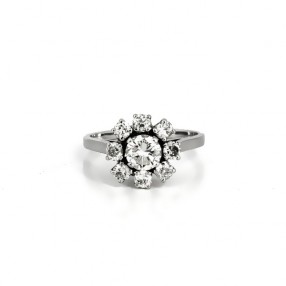 bague fleur diamants