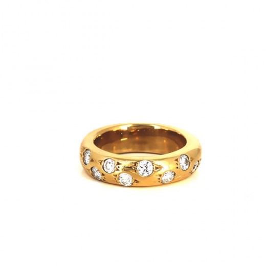 Bague diamants en or jaune