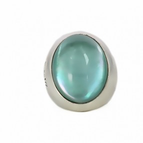 Bague Pomellato 67 en argent et agate teintée verte