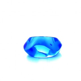 Bague Baccarat en cristal bleu