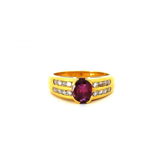 Bague rubis or jaune