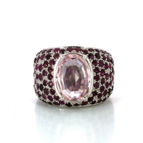 Bague or blanc rubis