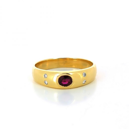 Bague rubis or jaune