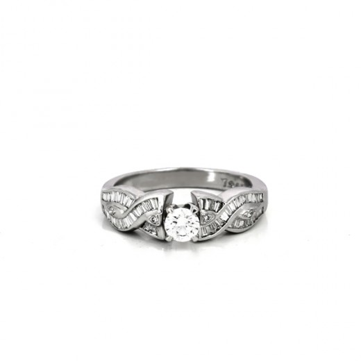 Bague diamants or blanc