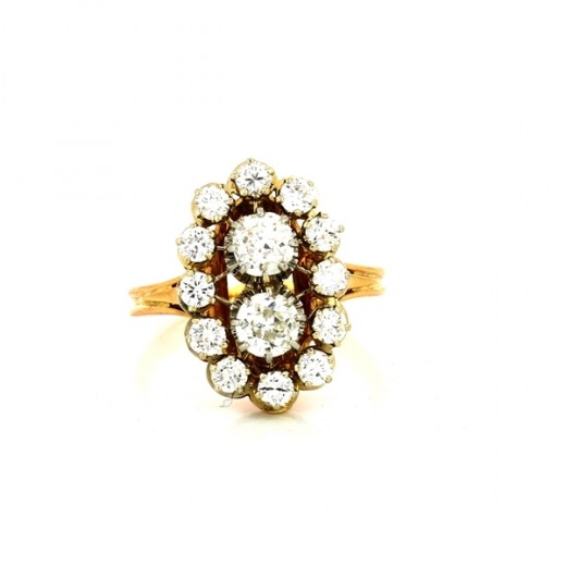 Bague marquise diamants