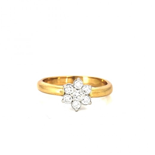 Bague 2 ors fleur en diamants