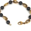 Bracelet perles grise et or