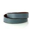 Bracelet Hermès Kelly Double tour en cuir bleu gris