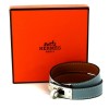 Bracelet Hermès Kelly Double tour en cuir bleu gris