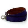 Bracelet Hermès Kelly Double tour en cuir violet