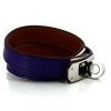 Bracelet Hermès Kelly Double tour en cuir violet