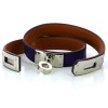 Bracelet Hermès Kelly Double tour en cuir violet