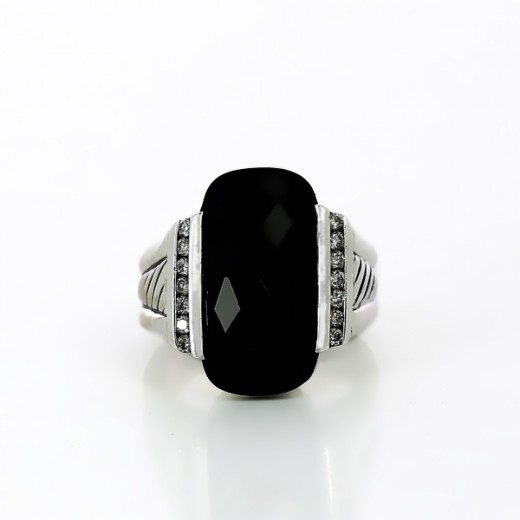 Bague pierre noire