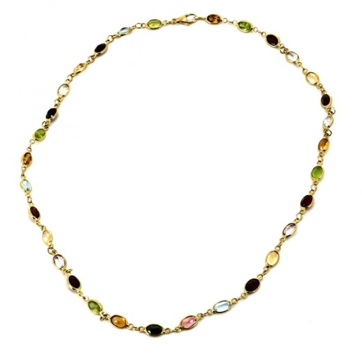 Collier Vintage Boules Marseillais En Or Jaune 14k (585/000) Avec Onyx - Ras Du Cou, Occasion, Belle Pièce Ancienne