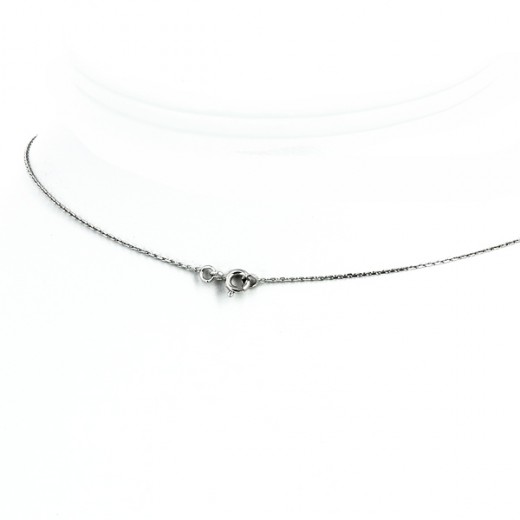 Collier Pendentif En Or Blanc 18 Carats (750) Avec Saphir Naturel Et Diamant - Neuf Avec étiquettes