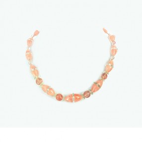 collier en quartz rose